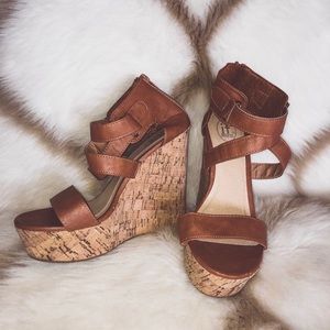 Tan/Brown Wedge Sandals